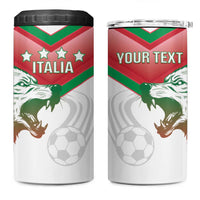 Custom Italy Football 4 in 1 Can Cooler Tumbler Go Gli Azzurri Italian Wolf