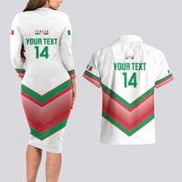 Custom Italy Football Couples Matching Long Sleeve Bodycon Dress and Hawaiian Shirt Go Gli Azzurri Italian Wolf
