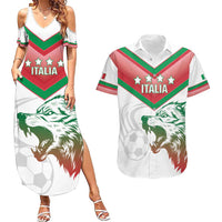 Custom Italy Football Couples Matching Summer Maxi Dress and Hawaiian Shirt Go Gli Azzurri Italian Wolf