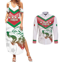 Custom Italy Football Couples Matching Summer Maxi Dress and Long Sleeve Button Shirt Go Gli Azzurri Italian Wolf