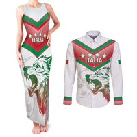 Custom Italy Football Couples Matching Tank Maxi Dress and Long Sleeve Button Shirt Go Gli Azzurri Italian Wolf