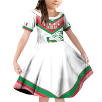 Custom Italy Football Family Matching Off Shoulder Short Dress and Hawaiian Shirt Go Gli Azzurri Italian Wolf