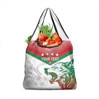 Custom Italy Football Grocery Bag Go Gli Azzurri Italian Wolf