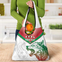 Custom Italy Football Grocery Bag Go Gli Azzurri Italian Wolf