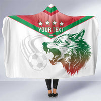 Custom Italy Football Hooded Blanket Go Gli Azzurri Italian Wolf