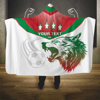 Custom Italy Football Hooded Blanket Go Gli Azzurri Italian Wolf