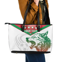 Custom Italy Football Leather Tote Bag Go Gli Azzurri Italian Wolf
