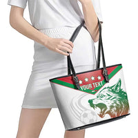 Custom Italy Football Leather Tote Bag Go Gli Azzurri Italian Wolf