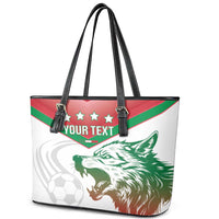 Custom Italy Football Leather Tote Bag Go Gli Azzurri Italian Wolf