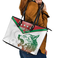 Custom Italy Football Leather Tote Bag Go Gli Azzurri Italian Wolf