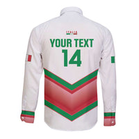 Custom Italy Football Long Sleeve Button Shirt Go Gli Azzurri Italian Wolf