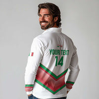 Custom Italy Football Long Sleeve Polo Shirt Go Gli Azzurri Italian Wolf
