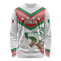 Custom Italy Football Long Sleeve Shirt Go Gli Azzurri Italian Wolf