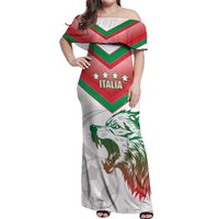 Custom Italy Football Off Shoulder Maxi Dress Go Gli Azzurri Italian Wolf