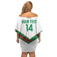 Custom Italy Football Off Shoulder Short Dress Go Gli Azzurri Italian Wolf