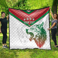 Custom Italy Football Quilt Go Gli Azzurri Italian Wolf