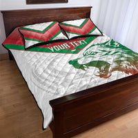 Custom Italy Football Quilt Bed Set Go Gli Azzurri Italian Wolf