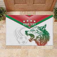 Custom Italy Football Rubber Doormat Go Gli Azzurri Italian Wolf