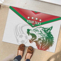 Custom Italy Football Rubber Doormat Go Gli Azzurri Italian Wolf