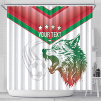 Custom Italy Football Shower Curtain Go Gli Azzurri Italian Wolf