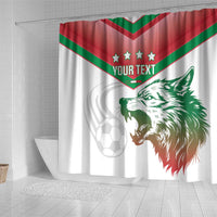 Custom Italy Football Shower Curtain Go Gli Azzurri Italian Wolf