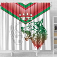 Custom Italy Football Shower Curtain Go Gli Azzurri Italian Wolf