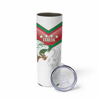 Custom Italy Football Skinny Tumbler Go Gli Azzurri Italian Wolf