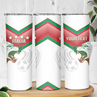 Custom Italy Football Skinny Tumbler Go Gli Azzurri Italian Wolf