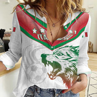 Custom Italy Football Women Casual Shirt Go Gli Azzurri Italian Wolf