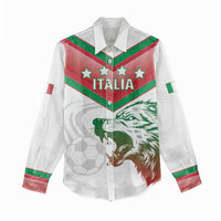 Custom Italy Football Women Casual Shirt Go Gli Azzurri Italian Wolf
