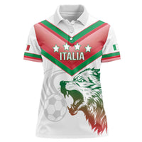 Custom Italy Football Women Polo Shirt Go Gli Azzurri Italian Wolf