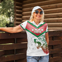 Custom Italy Football Women Polo Shirt Go Gli Azzurri Italian Wolf