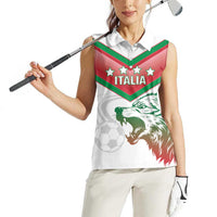 Custom Italy Football Women Sleeveless Polo Shirt Go Gli Azzurri Italian Wolf