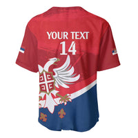 Custom Serbia Football Baseball Jersey Come On Ealges Coat Of Arms Style