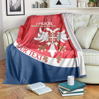 Custom Serbia Football Blanket Come On Ealges Coat Of Arms Style