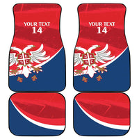 Custom Serbia Football Car Mats Come On Ealges Coat Of Arms Style