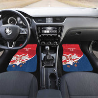 Custom Serbia Football Car Mats Come On Ealges Coat Of Arms Style