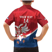 Custom Serbia Football Family Matching Mermaid Dress and Hawaiian Shirt Come On Ealges Coat Of Arms Style
