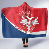 Custom Serbia Football Hooded Blanket Come On Ealges Coat Of Arms Style