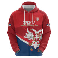 Custom Serbia Football Hoodie Come On Ealges Coat Of Arms Style