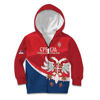 Custom Serbia Football Kid Hoodie Come On Ealges Coat Of Arms Style