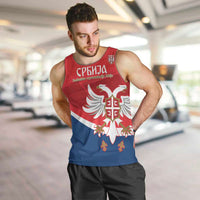 Custom Serbia Football Men Tank Top Come On Ealges Coat Of Arms Style