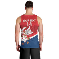 Custom Serbia Football Men Tank Top Come On Ealges Coat Of Arms Style