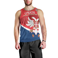 Custom Serbia Football Men Tank Top Come On Ealges Coat Of Arms Style