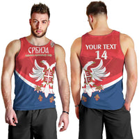 Custom Serbia Football Men Tank Top Come On Ealges Coat Of Arms Style