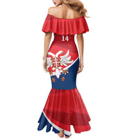 Custom Serbia Football Mermaid Dress Come On Ealges Coat Of Arms Style