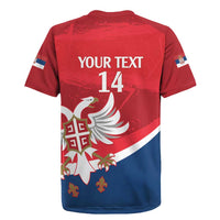 Custom Serbia Football Rugby Jersey Come On Ealges Coat Of Arms Style