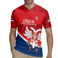 Custom Serbia Football Rugby Jersey Come On Ealges Coat Of Arms Style