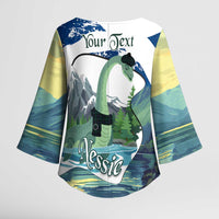 Personalised Nessie Scotland Kimono Sleeve Blouse Scottish Folklore Loch Ness Monster