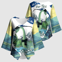 Personalised Nessie Scotland Kimono Sleeve Blouse Scottish Folklore Loch Ness Monster